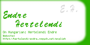 endre hertelendi business card